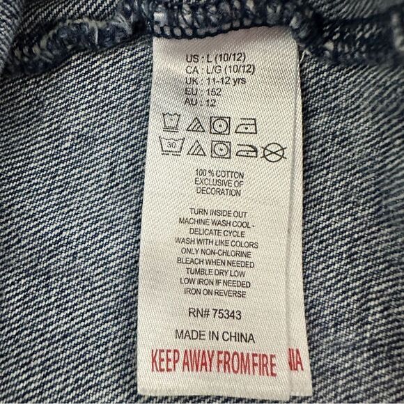 Tommy Bahama girls Jean skirt button-down front with ruffle size 10/12 - Picture 4 of 5